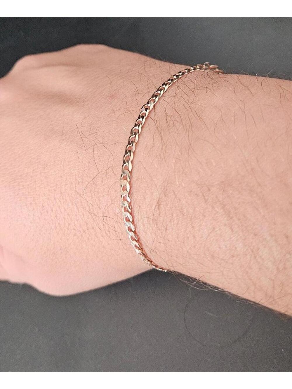 Dainty 7.5in 3mm Rose Gold Curb Bracelet